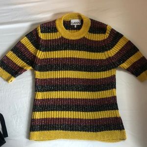 Ganni shimmering knit t shirt